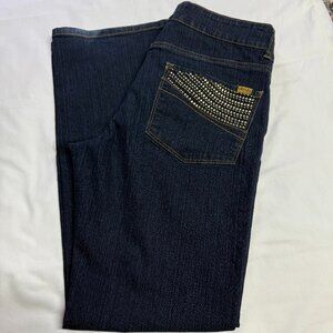 Bill Blass Stretch Bootcut Dark Indigo Jeans, Size 12
